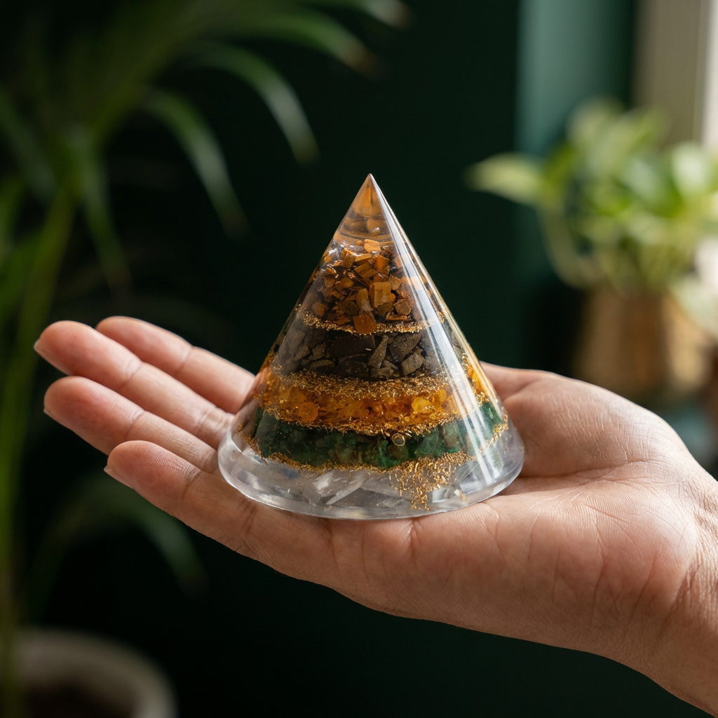 Dhan Yog Pyramid With Selenite Base
