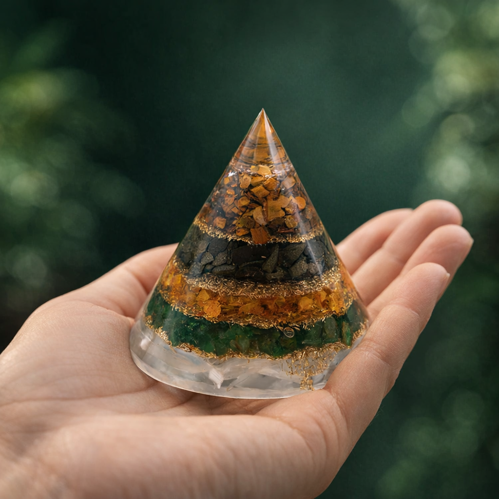 Dhan Yog Pyramid With Selenite Base