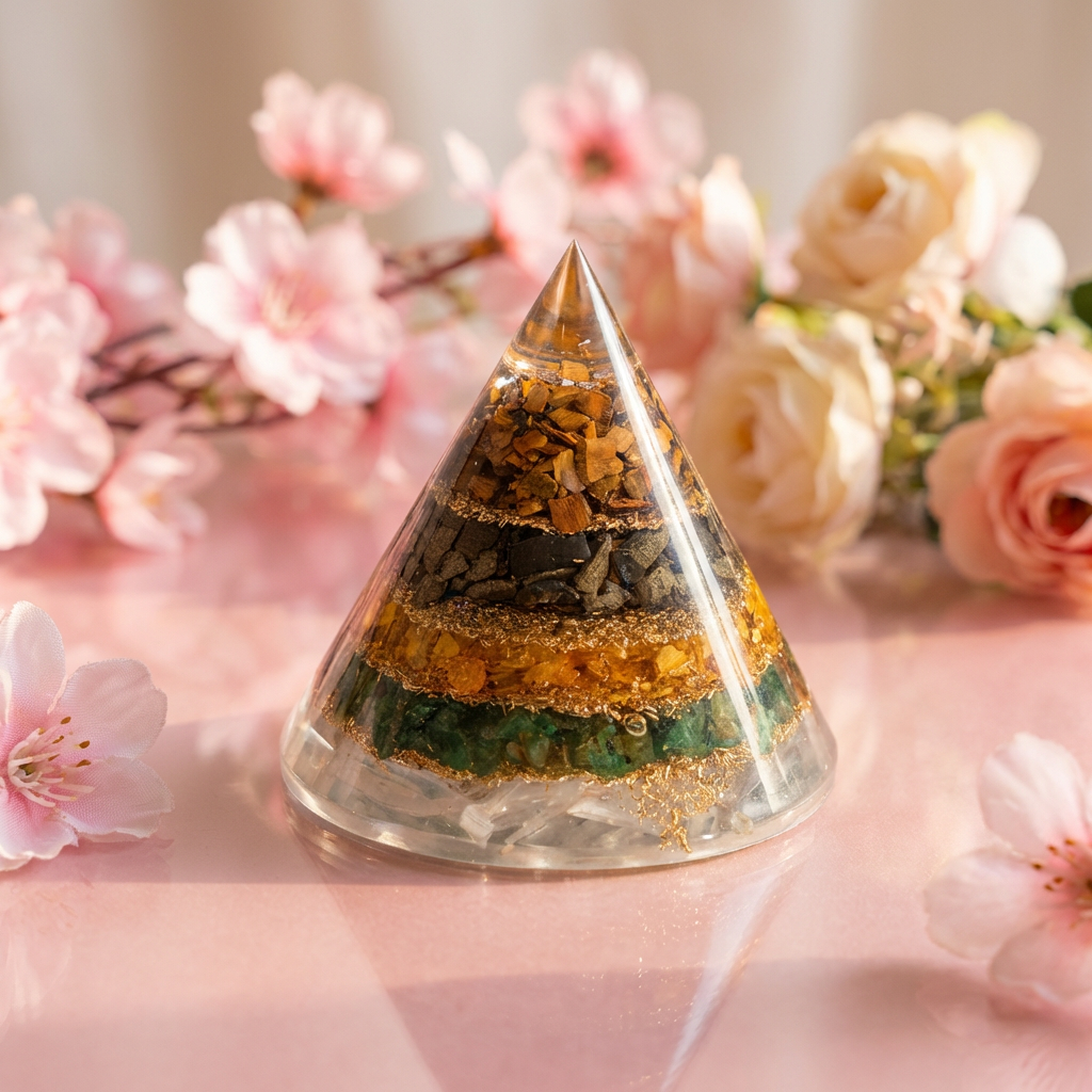 Dhan Yog Pyramid With Selenite Base