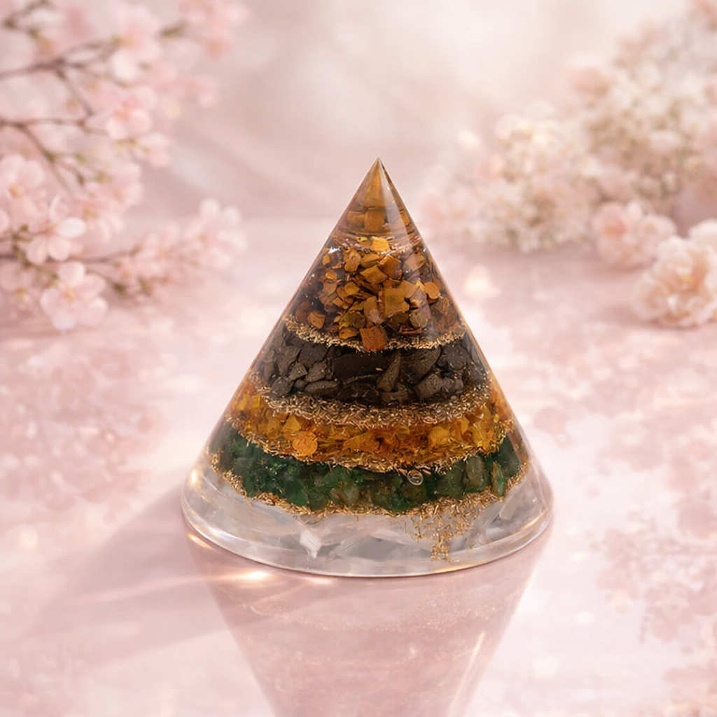 Dhan Yog Pyramid With Selenite Base