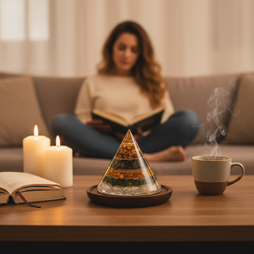 Dhan Yog Pyramid With Selenite Base