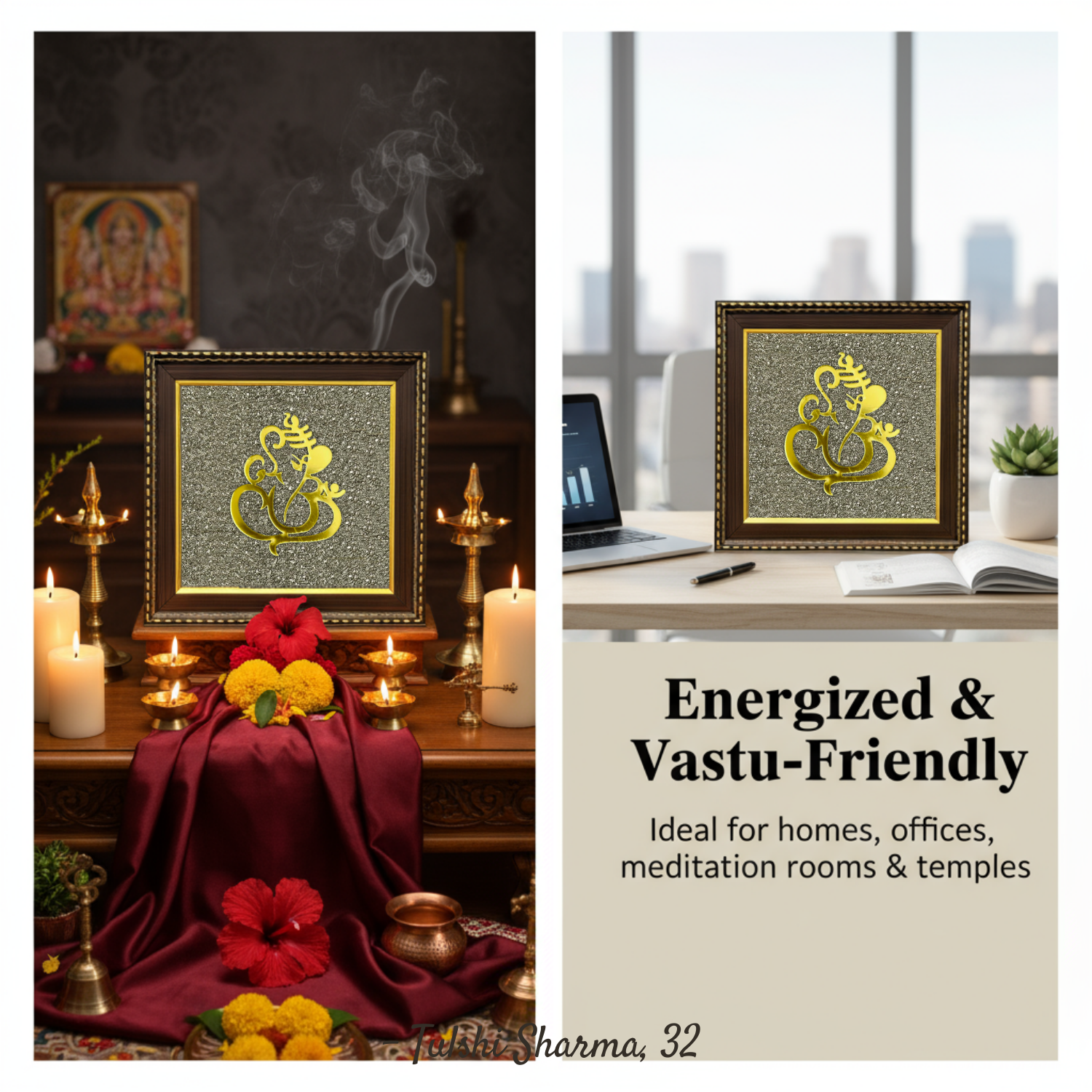 Ganesh Pyrite Stone Frame