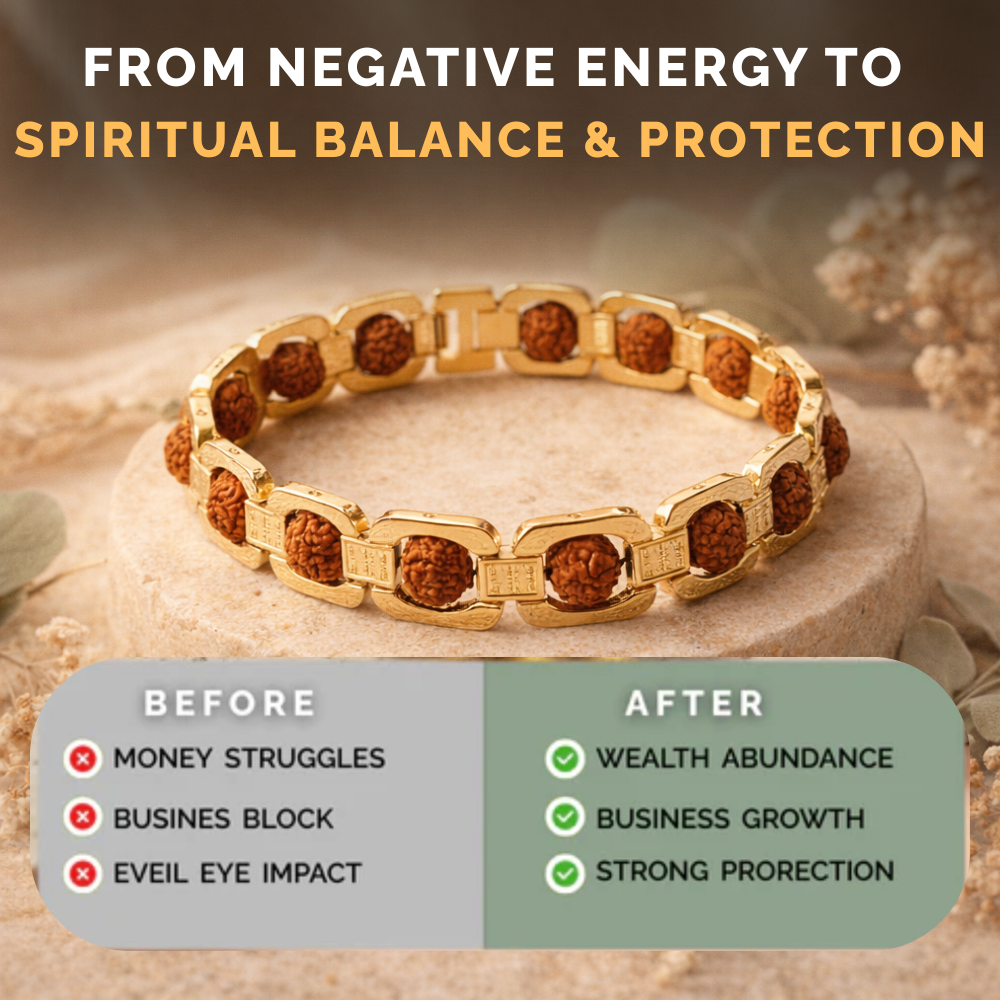 5 Mukhi Rudraksha Bracelet for Men – Elastic Cord Wrist Mala