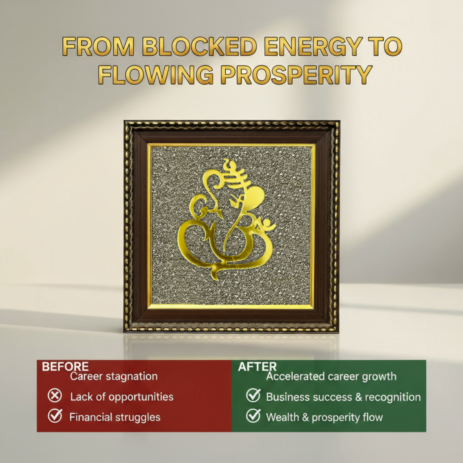 Ganesh Pyrite Stone Frame