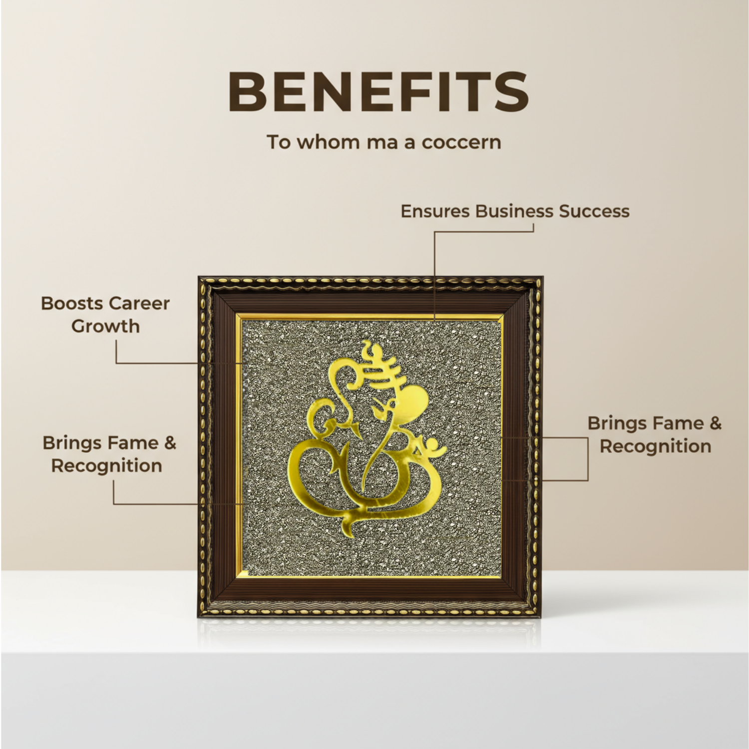 Ganesh Pyrite Stone Frame