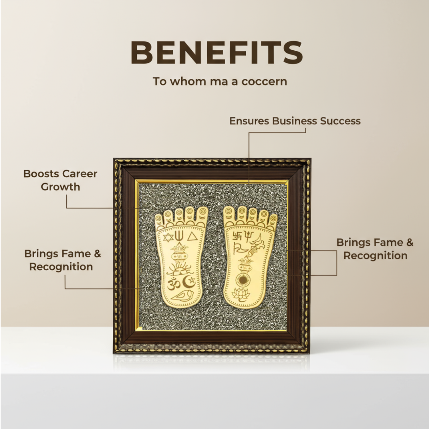 Maa Lakshmi Charan Paduka Pyrite Frame