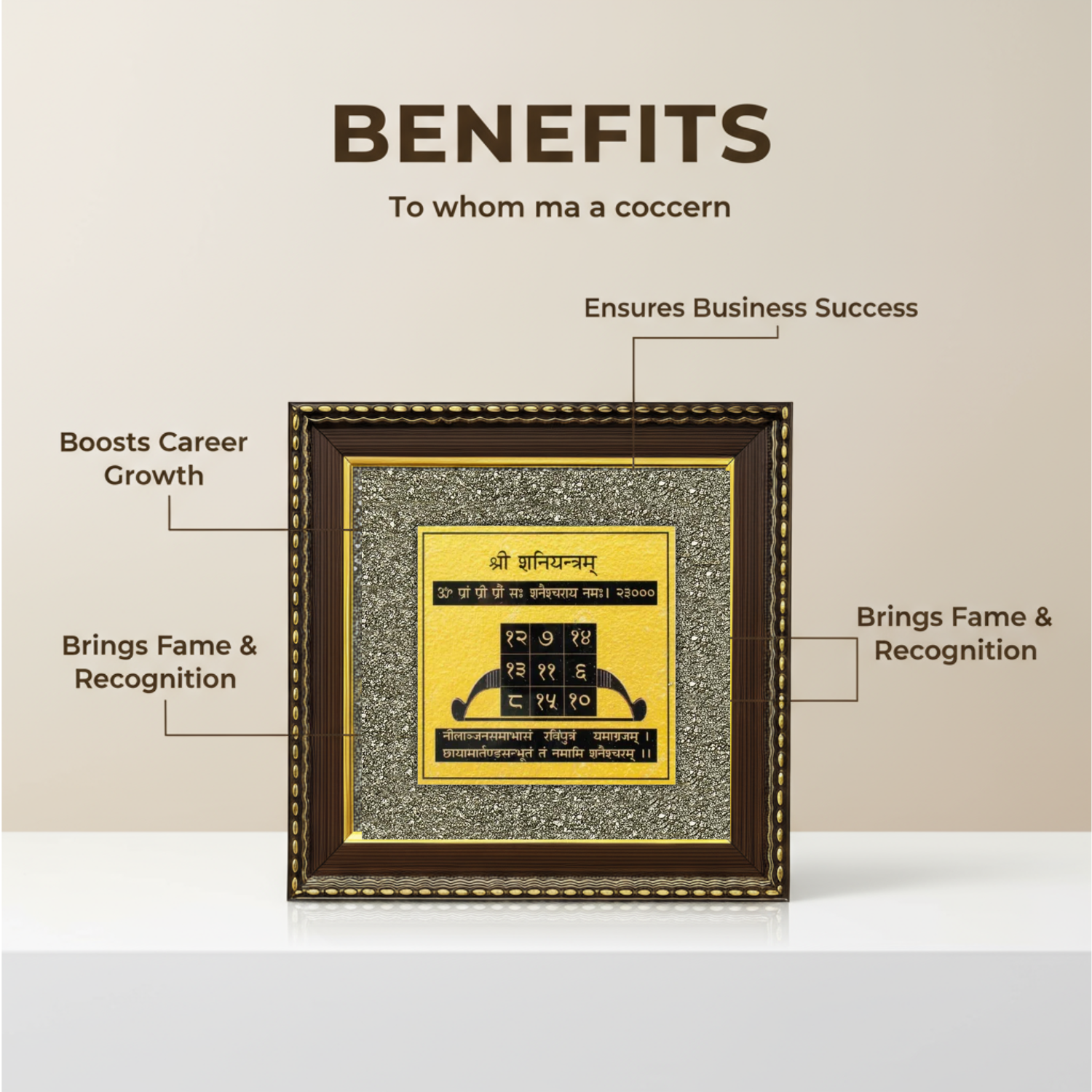 Shani Yantra on Raw Pyrite