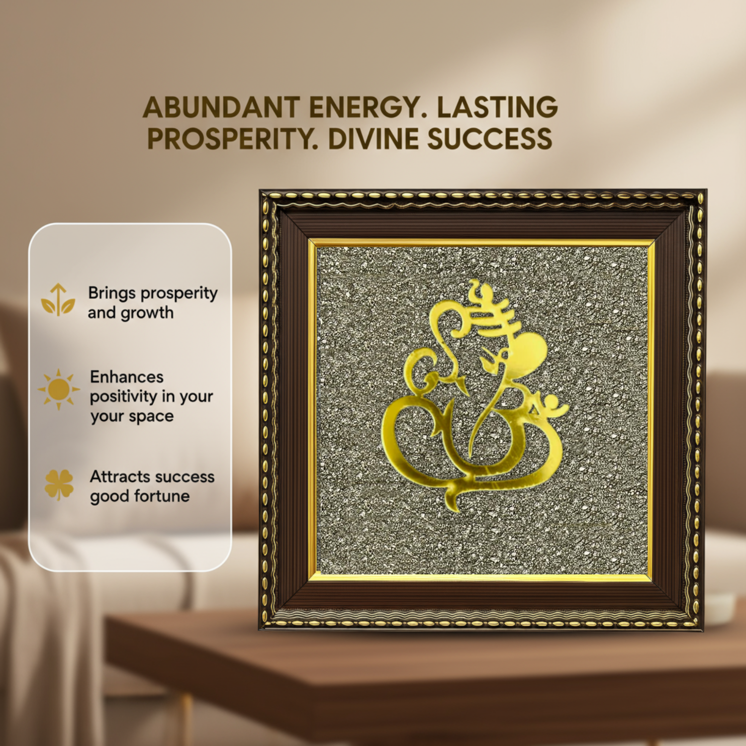 Ganesh Pyrite Stone Frame