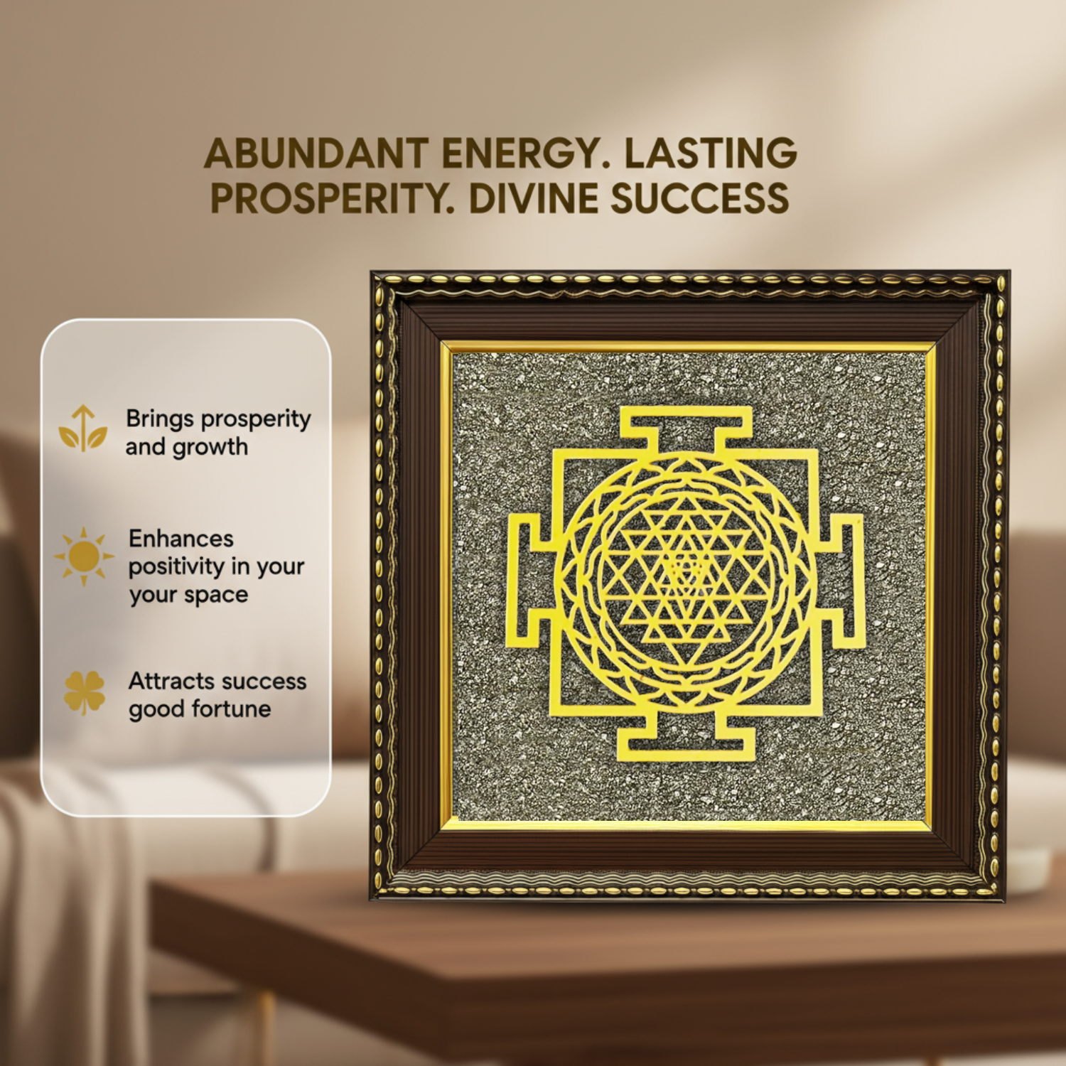 Shree Yantra on Raw Pyrite