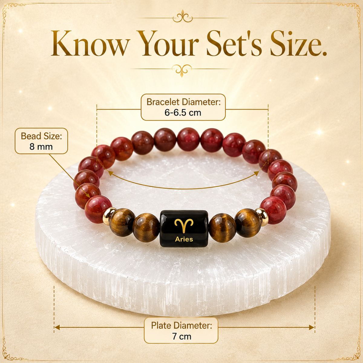 Aries (मेष राशि) Red Jasper & Tiger Eye Crystal Zodiac Bracelet – For Unstoppable Energy, Courage & Grounded Power