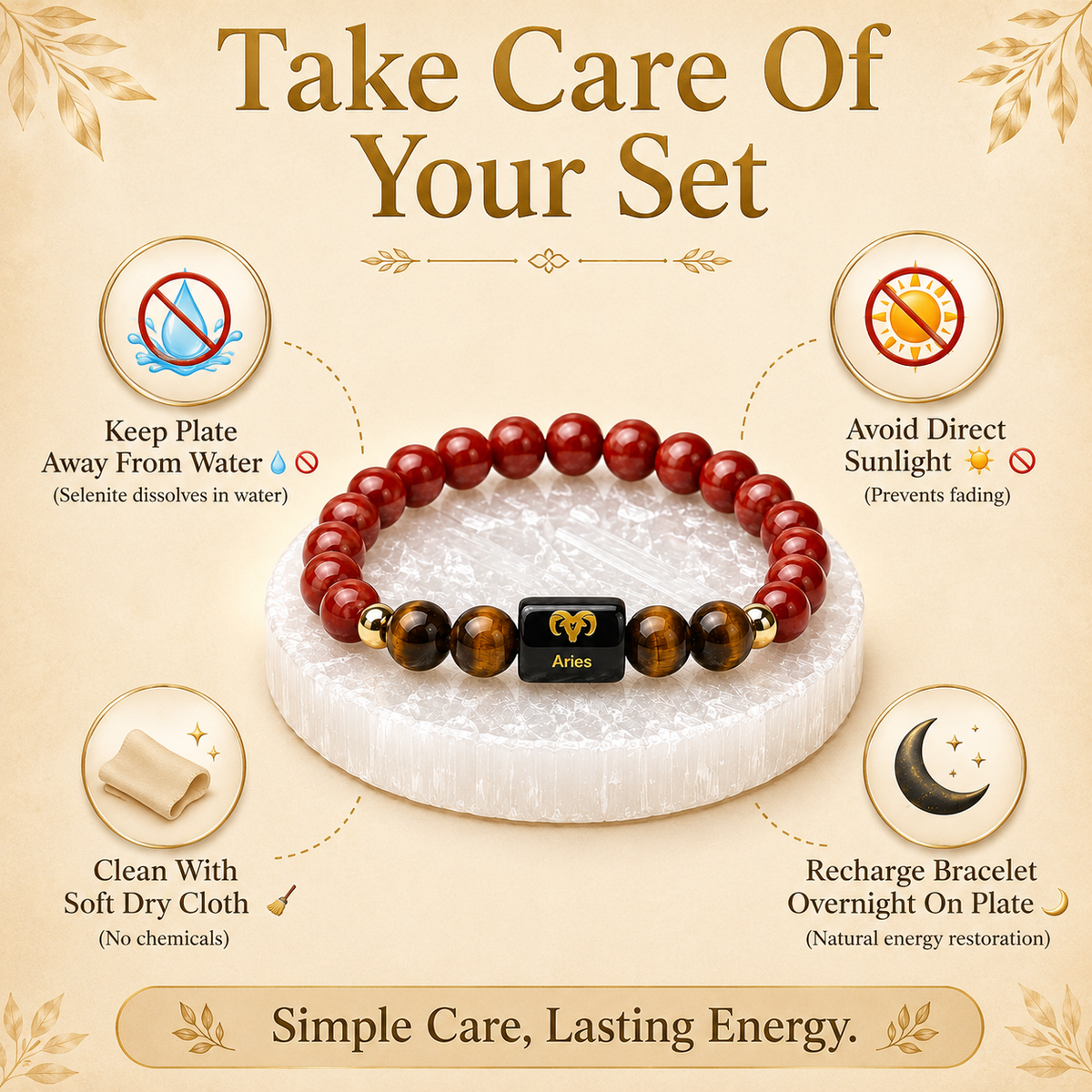 Aries (मेष राशि) Red Jasper & Tiger Eye Crystal Zodiac Bracelet – For Unstoppable Energy, Courage & Grounded Power