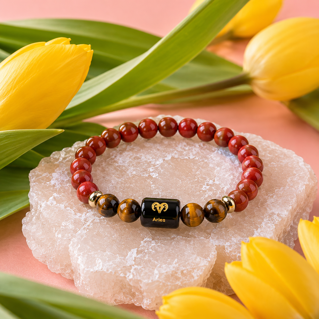 ARIES (मेष) – Red Jasper & Tiger Eye Bracelet