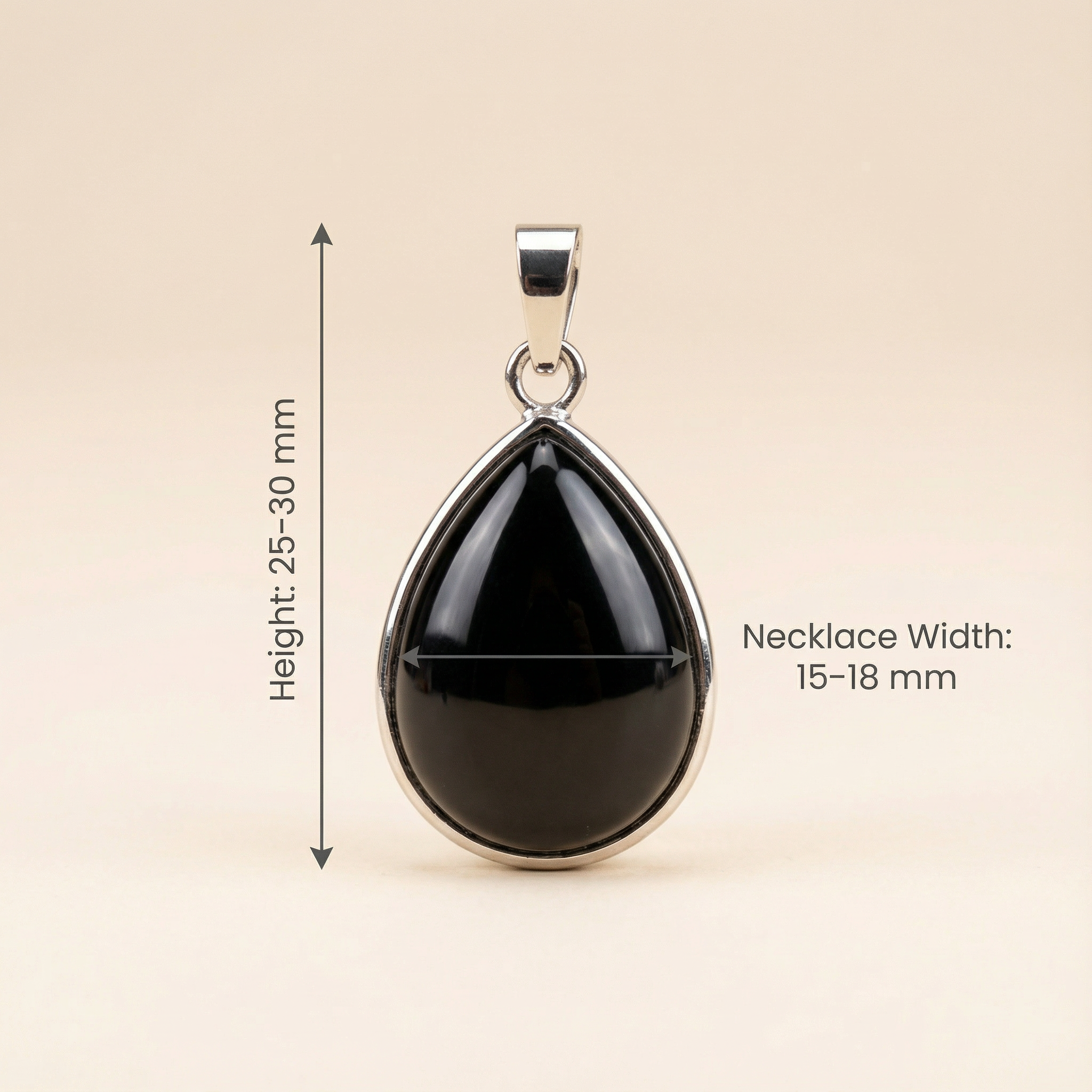 Black Obsidian Teardrop Pendant