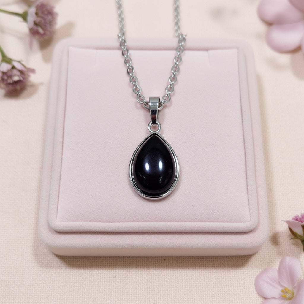 Black Obsidian Teardrop Pendant