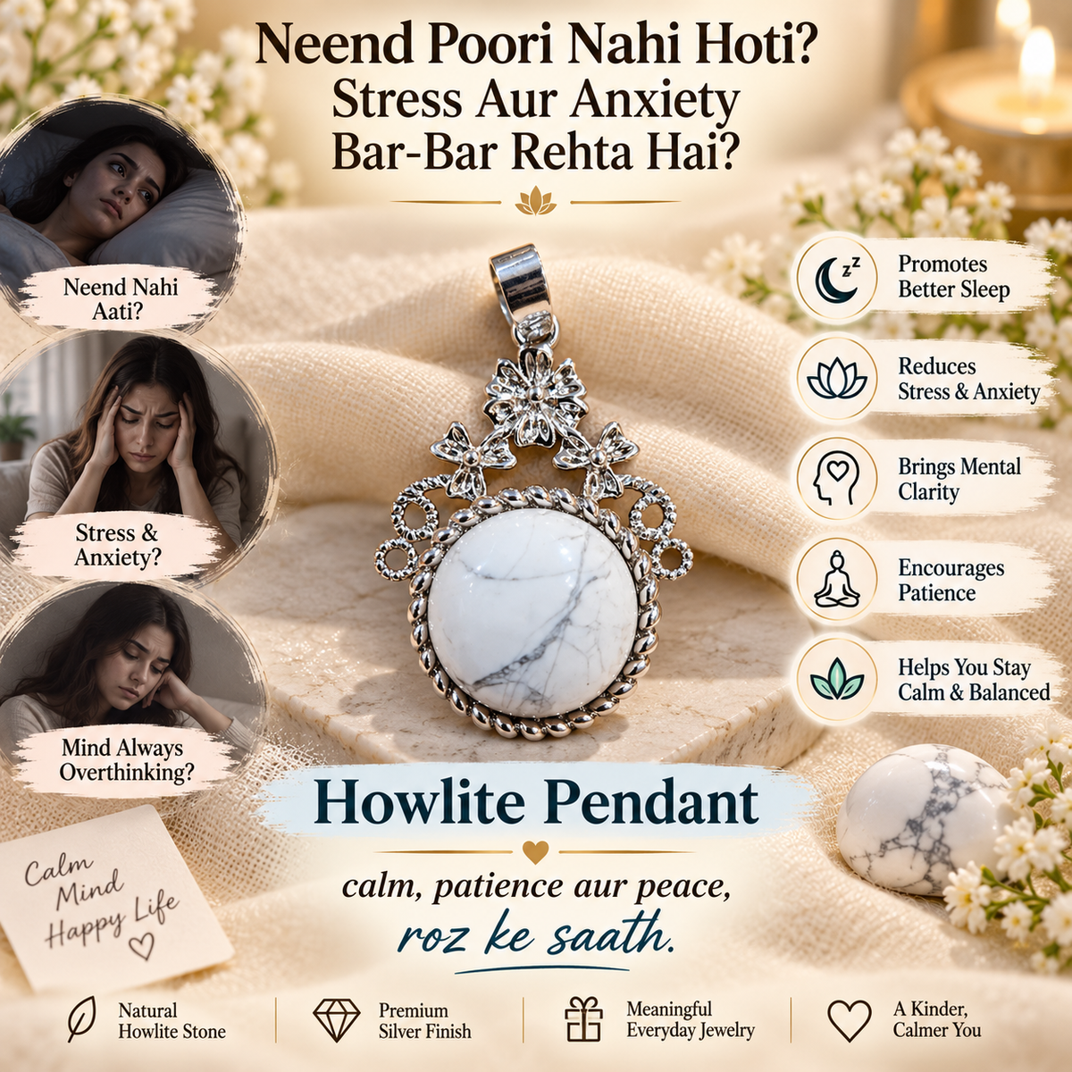 Howlite Pendant