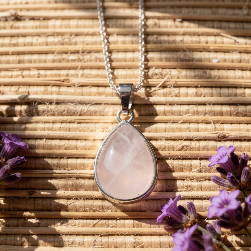 Rose Quartz Teardrop Pendant