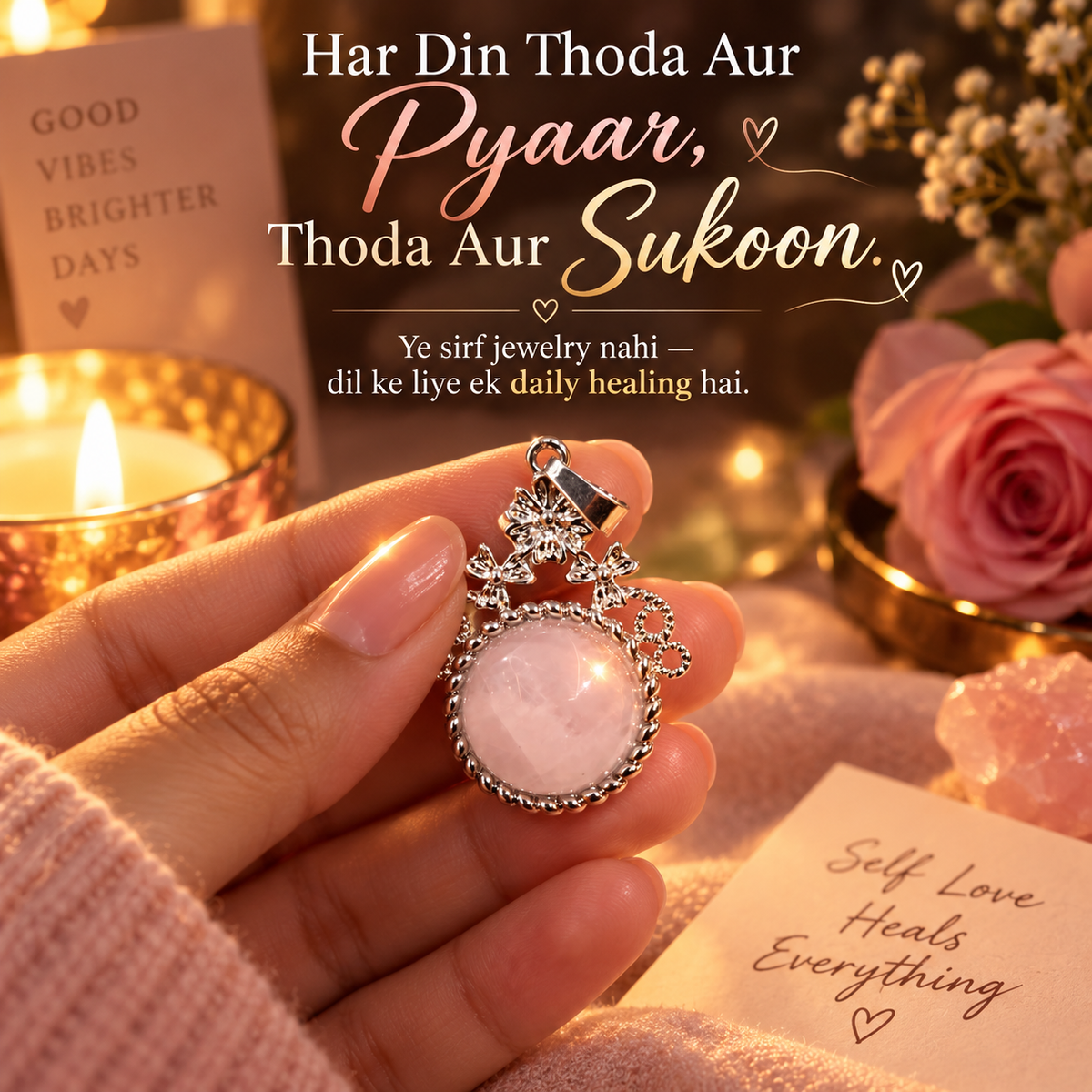 Rose Quartz Pendant — The Stone of Unconditional Love