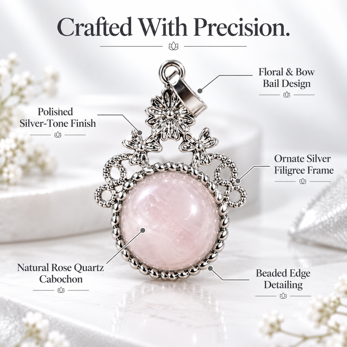 Rose Quartz Pendant — The Stone of Unconditional Love