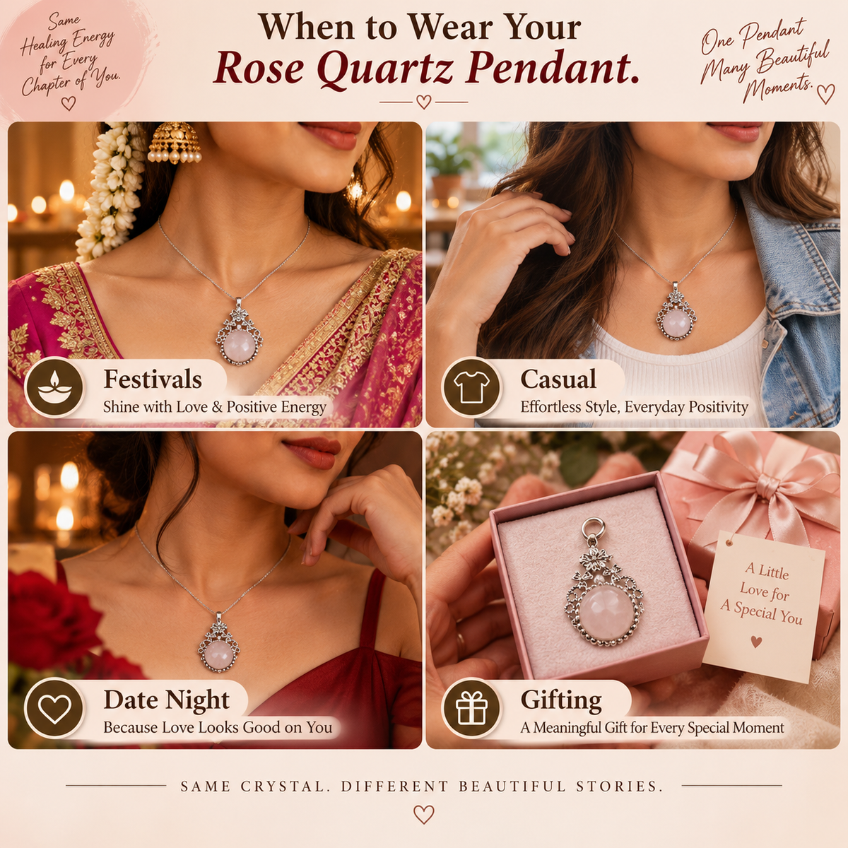 Rose Quartz Pendant — The Stone of Unconditional Love