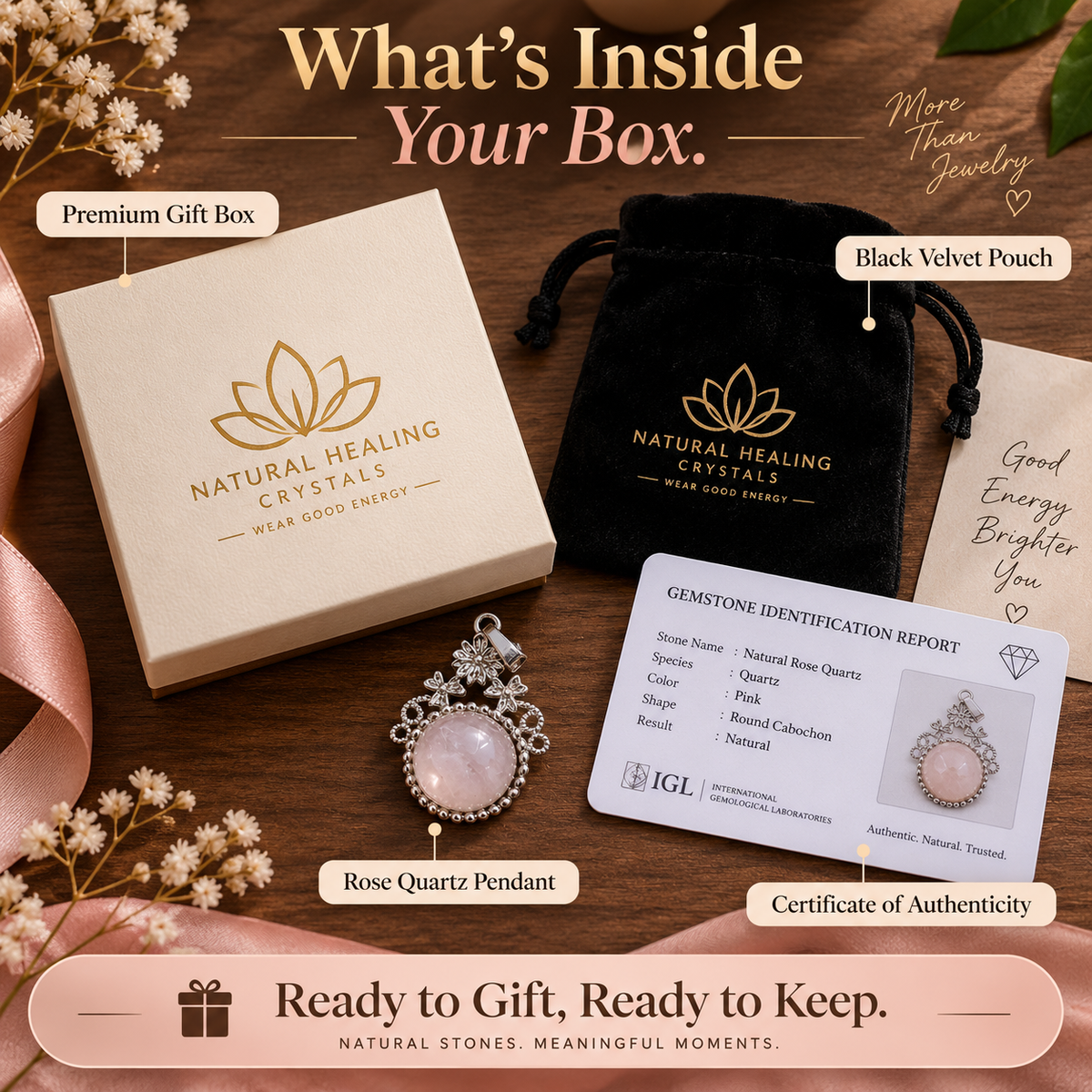 Rose Quartz Pendant — The Stone of Unconditional Love