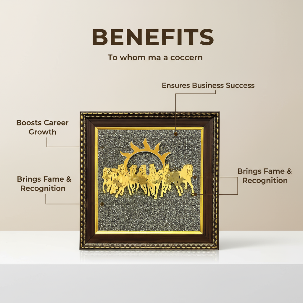 Pyrite Stone Frame with Running 7 Horses