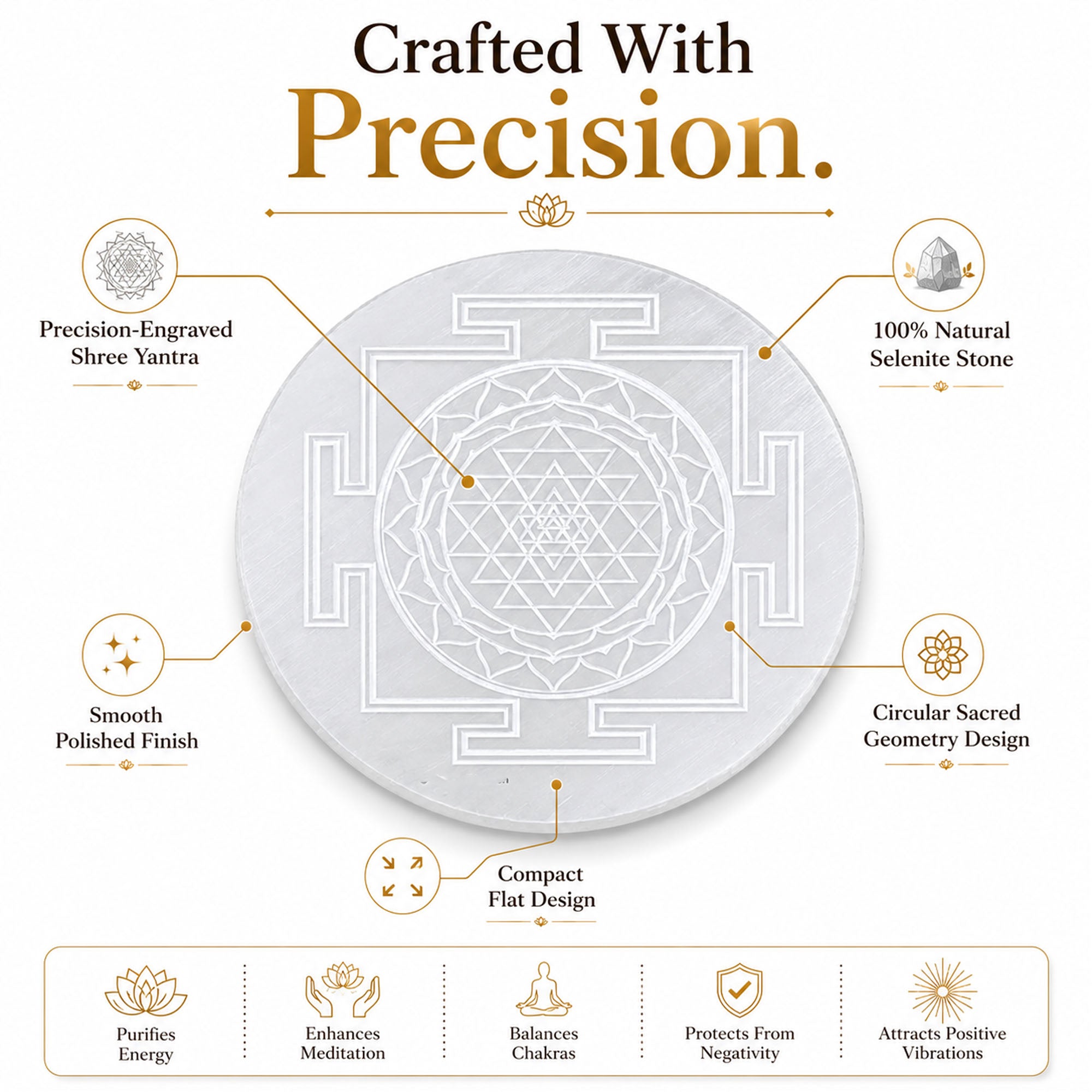 Selenite Shriyantra Charging Plate