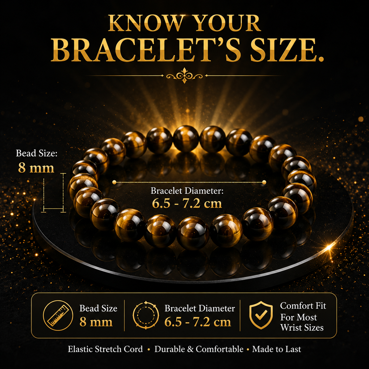Tiger Eye Bracelet – AAA Quality Natural Crystal for Confidence & Protection