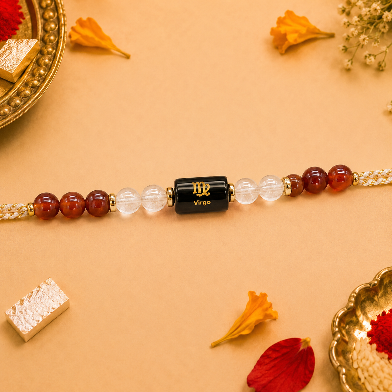 VIRGO (कन्या) – Zodiac  Rakhi Carnelian & Milky Quartz