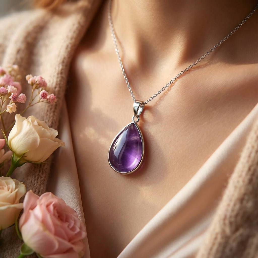 Amethyst Teardrop Pendant