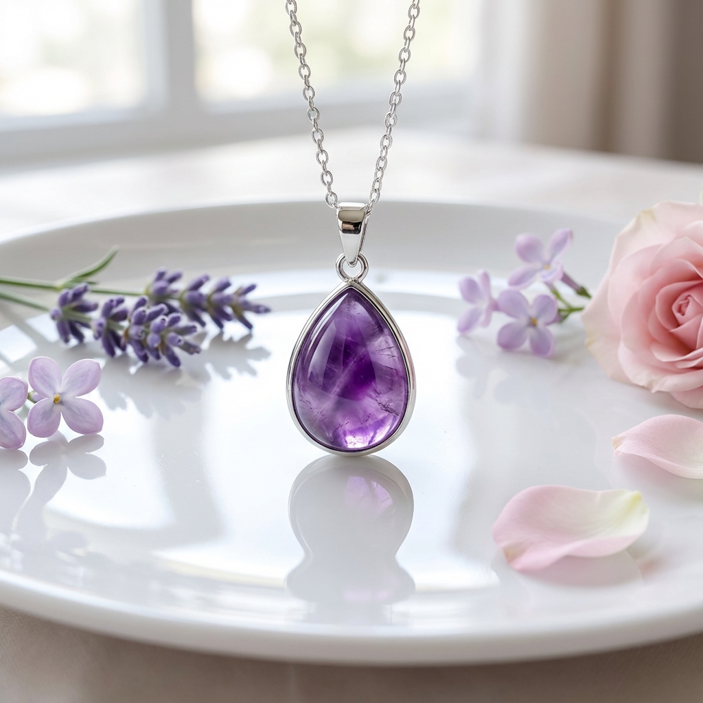 Amethyst Teardrop Pendant