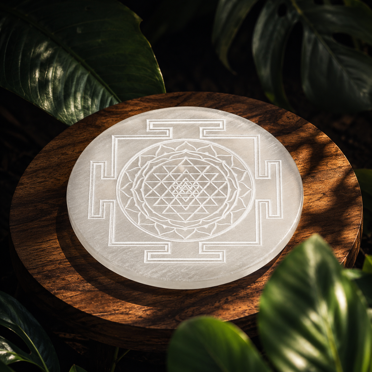 Selenite Shriyantra Charging Plate