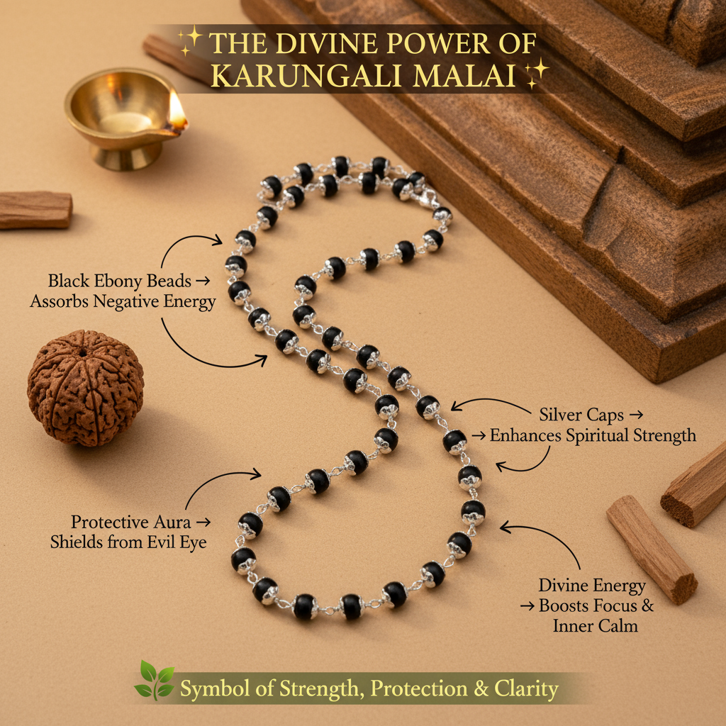 Silver Capped Karungali Malai