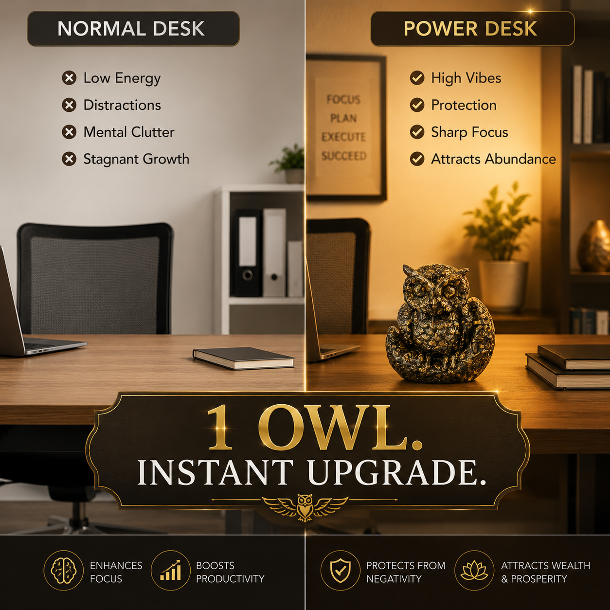 Pyrite Owl – Vastu Crystal for Wealth, Wisdom & Protection